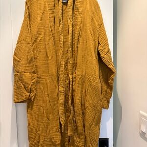 Parachute Mustard Quilted Open-Front Cape Coat